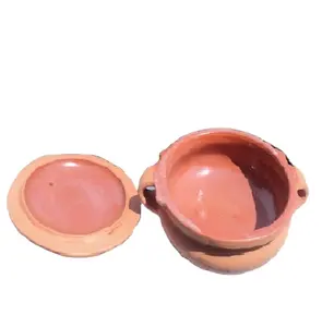 CLAY SOUP POT COOKING POT INTERNAL GLAZED CUSTOMIZED BOX WITH LOGO TERRACOTTA CLAY TABLEWARE DINNERWARE COOKWARE