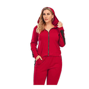 Chándal Jogging Ropa de entrenamiento Cremallera Chándal Sudadera con capucha y Jogger Set Mujeres S Jogging Sweatsuit - Product Image 1