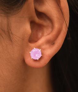 Pendiente de Plata de Ley 925 corte redondo piedra preciosa de cuarzo rosa pendiente de moda para regalo de aniversario de boda para mujer. - Product Image 3