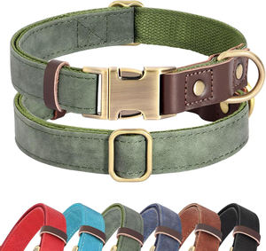 Teal Nylon & Leather <b>Dog</b> <b>Collars</b> Sturdy Lightweight Adjustable Fit <b>Soft</b> Lining Stylish Look Suitable for All <b>Dog</b> Sizes - Product Image 5