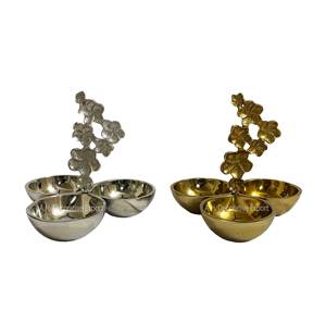 Nouvellement lancé moderne minimaliste 3-Section écrou bol plateau de service en métal pour la maison cuisine décoration chocolat bol de service - Product Image 4