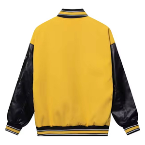 Veste d'université à manches en cuir véritable en laine - Product Image 2