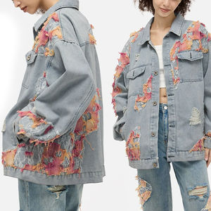 2025 Women's Custom Applique Embroidered <b>Denim</b> <b>Jacket</b> Stone Wash Winter Breathable Eco-Friendly High Quality Wholesale - Product Image 3