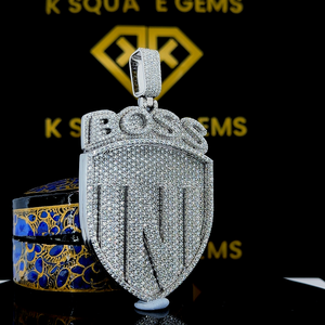 Pendentif de style hip-hop pour enfants en argent sterling 925 avec un design amélioré Charme de clarté unique Moissanite VVS - Product Image 3