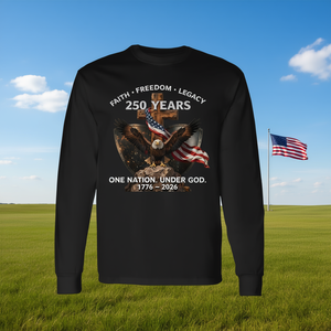 Maglietta Promozionale a Maniche Lunghe USA 250 Faith Freedom Legacy 1776 2026 - Product Image 3
