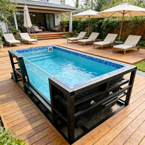 Portátil pequeño precio familiar moderno natación de fibra de vidrio para interiores y exteriores sobre el suelo herramientas y accesorios para piscinas - Product Image 2