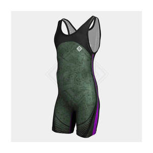 OEM Plus Size 100% Polyester Wrestling Singulet Personnalisé Nouveau Design Wrestling Singlets - Product Image 4