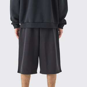 Vente en gros de shorts 100% coton pour hommes grande taille longue longueur logo imprimé 3D personnalisé poids lourd avec poches latérales jogger pour hommes - Product Image 5