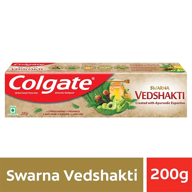 Colgate Swarna Vedshakti Zahnpasta Kompletter ayurve discher Schutz-200g Zahn aufhellung schaum