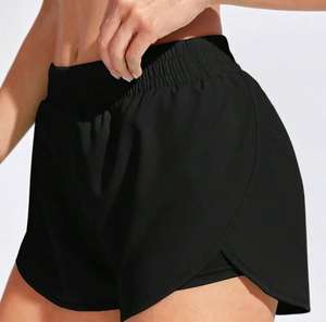 Nouveau short de course sportif 2 en 1 pour femmes motif chaud taille haute coupe ajustée short de yoga de couleur unie - Product Image 5