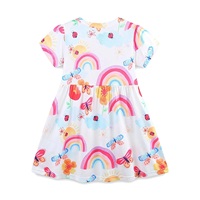 Robe d'été décontractée pour bébés filles, 100 % coton, col rond, manches mi-longues, longueur genou, avec appliques, vente en gros