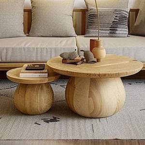 Table basse en bois polie à la main pour une décoration intérieure sophistiquée, avec une surface raffinée et une beauté naturelle - Product Image 3