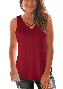 เสื้อกล้ามผู้หญิง ผ้าถักโพลีเอสเตอร์ 180 กรัม คอทรงโอ สายเดี่ยวบาง ผูกโบว์ สไตล์ลำลอง ระบายอากาศ แห้งเร็ว เป็นมิตรกับสิ่งแวดล้อม เหมาะสำหรับฤดูร้อน - Product Image 2