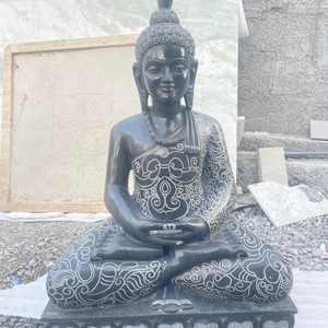 Best Selling Artifax <b>Marble</b> Statue Stone Religious Zen <b>Large</b> Granite Buddha Head Statue - Product Image 1