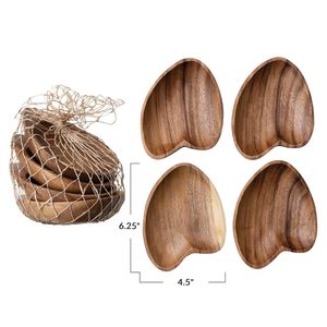 Bandeja de Madera de Acacia en Forma de Corazón, Bandejas Decorativas de Madera Natural para Servir - Product Image 4