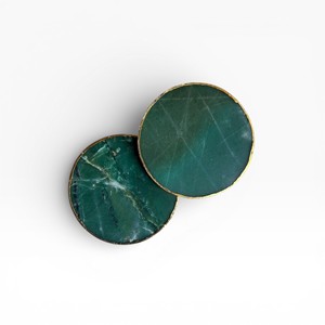 White Natural Agate Slice <b>Coasters</b> with Soft Crystal Centers and <b>Gold</b> Edge Finish for Minimal Luxury Home Decor - Product Image 3