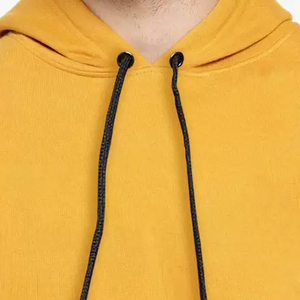 OEM Custom <b>Men</b> Hoodie Mustard Yellow Contrased <b>Black</b> <b>Fleece</b> Pullover Two Tone Streetwear Hoody Factory Wholesale Low MOQ Bulk - Product Image 4