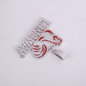 Pendentif tendance en or blanc 14kt de style Hip Hop grande lettre taille VVS clarté diamants cultivés en laboratoire pour les fêtes - Product Image 4