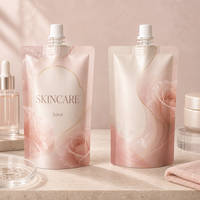 Pochettes souples personnalisées avec bec verseur 50ml 100ml 200ml pour produits cosmétiques et soins de la peau, rechargeables