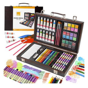 Juego de Arte de Lujo para Niños de 73 Piezas con Pasteles al Óleo, Marcadores, Acuarelas y Lápices de Colores, en Caja de Madera Portátil con Asa, Certificado EN71 - Product Image 1