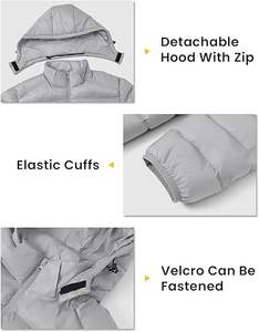 Blouson aviateur en laine léger de haute qualité pour hommes hiver capuche pliable coupe-vent manteau bouffant chaud en plein air voyage col montant - Product Image 5