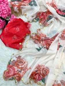 Ropa de fiesta Buena calidad Increíble atractivo Tedy Seda con impresión digital Saree Venta al por mayor Suministro de fábrica - Product Image 6