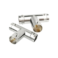 75ohm BNC T Forma Tipo SMB 3 Triple Hembra Jack Adaptador BNC RF Adaptador Conector
