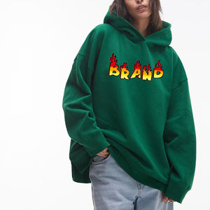 Personalizable Drop Shoulder Mujeres Sudadera con capucha de gran tamaño 100% Material de algodón Ligero Quickdry Logotipo personalizado Impresión OEM - Product Image 6