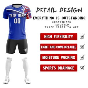 Short d'uniforme d'équipe de football France Logo personnalisé Vêtements de football à séchage rapide Entièrement imprimé par sublimation Unisexe - Product Image 2