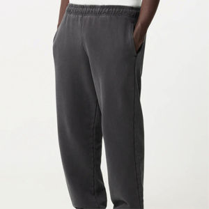 Vente en gros personnalisée de tissu 100% coton pour pantalon de jogging à pattes évasées, impression 3D en relief, molleton, pantalon de survêtement pour homme, pantalon de survêtement empilé, vente en gros - Product Image 4