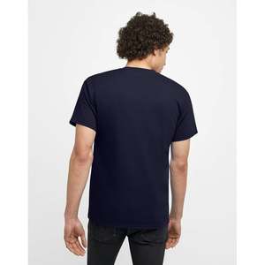 100% algodón puro verano marca de gama alta hombres manga corta cuello redondo estilo de moda media manga Top transpirable camiseta - Product Image 5