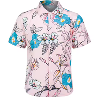 Chemise Oxford décontractée pour homme, coupe régulière, manches longues, col en V, imprimé floral numérique coréen rétro, 100 % polyester, respirante, 180 g, séchage rapide