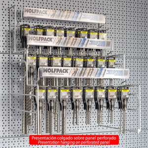 Espositore da Parete/da Tavolo per Moduli Brocas SDS Plus 8 Filetti, 74 Pezzi Completo - Product Image 3