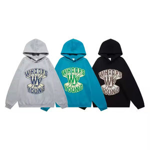 Sudadera con capucha de lana con serigrafía logotipo personalizado hombres y mujeres Venta caliente de alta calidad 100% algodón de gran tamaño Unisex - Product Image 5