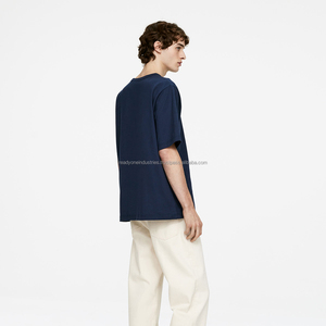 T-shirt en coton lourd de haute qualité 170 grammes épaule tombante Streetwear surdimensionné personnalisé hommes t-shirt - Product Image 4