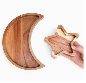 Bandeja de Madera para Decoración del Hogar, Bandeja de Madera de Acacia Ecológica en Forma de Media Luna para Cocina, Precios Económicos - Product Image 4