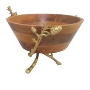 Bol de service en bois de qualité étonnante Nouveau design Industrie tendance pour les cadeaux de pendaison de crémaillère pour la table à manger - Product Image 3