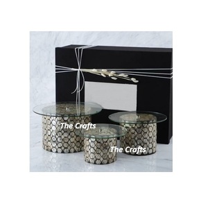 ชุดที่วางเค้กทรงกลม3ชิ้นพร้อมแม่งานทำด้วยมือทำจากไม้และที่วางช็อคโกแลตแก้ว - Product Image 6