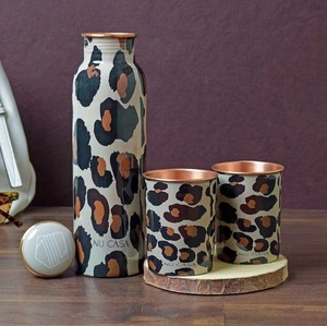 Botella de cobre puro de diseñador de ágata impresa para regalar - Product Image 1