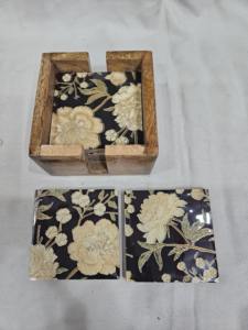 Posavasos Cuadrados de Madera Personalizados Hechos a Mano con Arte de Ondas Mina para el Hogar, Oficina, Regalo de Inauguración, para Grabado Láser - Product Image 3