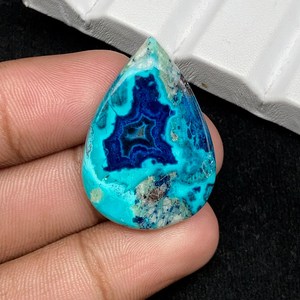 Pierre précieuse semi-précieuse naturelle à 100 % de qualité supérieure, Azurite Shatt Kite Pear Cabochon, pierre précieuse lâche attrayante pour la création de bijoux éblouissants - Product Image 2