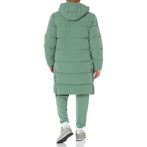 Chaqueta acolchada informal de lona transpirable con capucha a prueba de viento para hombre, abrigo de invierno con cremallera completa, chaqueta de bombardero acolchada, prendas de vestir con aislamiento - Product Image 2