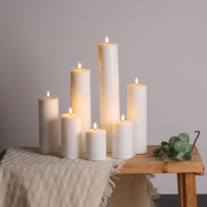 Mattis Home Decoration Rauchfreie weiße Stumpen kerzen Fern gesteuertes Wachs führte große Stumpen kerzen - Product Image 6