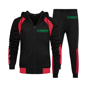 Ensemble de survêtement unisexe premium personnalisé Behram International pour l'hiver, style streetwear décontracté, avec sweat à capuche à cordon et pantalon de survêtement en molleton technique - Product Image 5