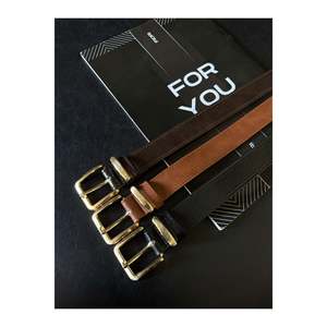 Ceinture pour femme à 3 boucles, ceinture pour pantalon, ceinture pour veste, ceinture pour robe, ceinture pour chemise - Noir-Bordeau-Marron-Or - Product Image 2
