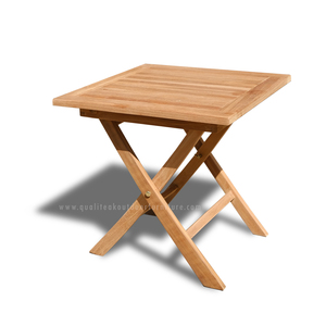 Mesa Auxiliar Plegable Ligera de Teca Sólida Bernie con Diseño Minimalista para Hoteles, Villas y Centros de Ocio - Product Image 1