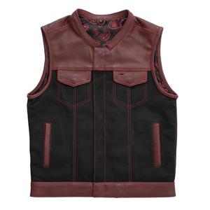Diseño personalizado a prueba de viento y transpirable motocicleta chaleco invierno vaquero Biker Chaleco de cuero para hombres y mujeres - Product Image 1