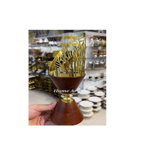 Antique Design Incense <b>Bakhoor</b> Burner Wood And Steel Gold Polished Incense Burner For Home Decor Accessories - Product Image 1