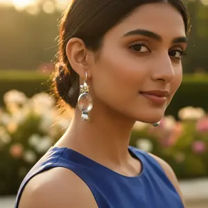 Pendientes de Plata 925 con Piedra Lunar y Perla para Mujer, Regalo - Product Image 2