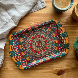 Bandeja de Servicio de Diseño con Recubrimiento de Esmalte de Madera MDF, Bandeja de Mesa de Alta Calidad para Hoteles y Restaurantes - Product Image 5